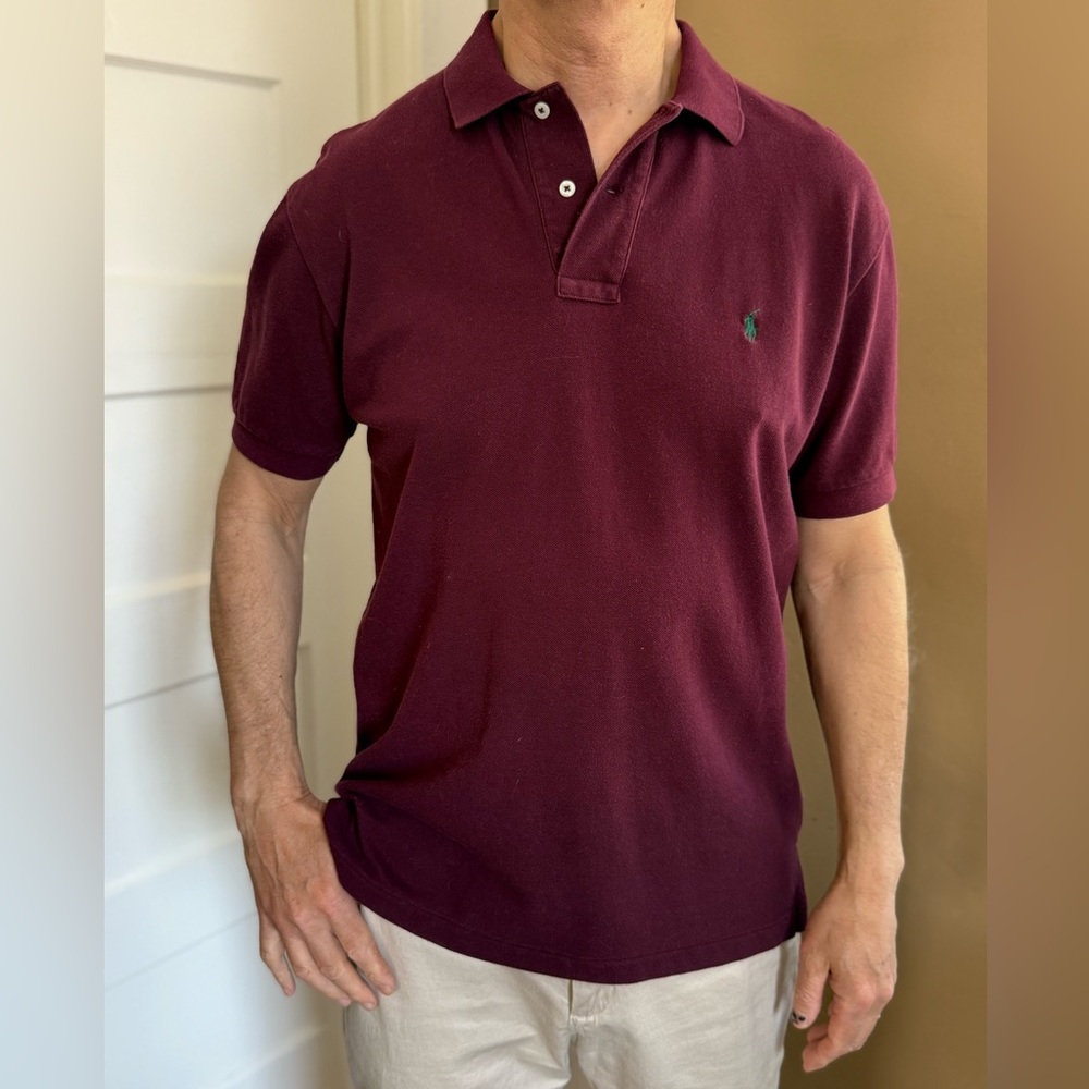 Polo by Ralph Lauren Red Burgandy Wine color Classic Polo Shirt